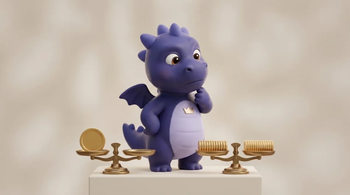 Auric weighing one big coin against many small ones